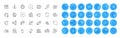 Cyber attack, Smartphone cover and Alarm sound line icons pack. For web app. Color icon buttons. Vector