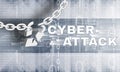 Cyber attack theme with brocken lock