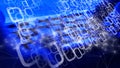 Cyber attack using computer algorithm, lines connect the dots Royalty Free Stock Photo