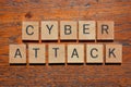 Cyber Attack, words as banner headline Royalty Free Stock Photo