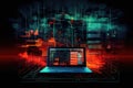 Cyber attacks abstract background with virtual hacks Royalty Free Stock Photo