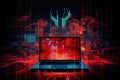 Cyber attacks abstract background with virtual hacks Royalty Free Stock Photo