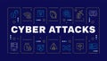 Cyber attacks blue word concept Royalty Free Stock Photo