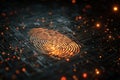 Cyber Authentication Digital Fingerprint Holographic Display Royalty Free Stock Photo