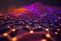 Cyber big data flow. Blockchain data fields. Network line connect stream. Concept of AI technology, digital communication, science Royalty Free Stock Photo