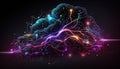 Cyber big data flow. Blockchain data fields. Network line connect stream. Royalty Free Stock Photo