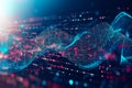 Cyber big data flow. Blockchain data fields. Network line connect stream. Concept of AI technology, digital communication, science Royalty Free Stock Photo