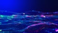 Cyber big data flow. Blockchain data fields. Network line connect stream. Concept of AI technology, digital communication