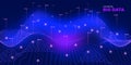 Cyber Big Data Network. Neon Particle Complexity Royalty Free Stock Photo