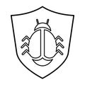 Cyber Bug Icon In Outline Style Royalty Free Stock Photo
