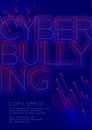 Cyber bullying big text dot and dash line pattern layer overlay, Poster banner or flyer template layout design illustration Royalty Free Stock Photo