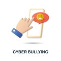 Cyber Bullying icon. 3d illustration from feedback collection. Creative Cyber Bullying 3d icon for web design, templates Royalty Free Stock Photo