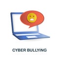 Cyber Bullying icon. 3d illustration from harassment collection. Creative Cyber Bullying 3d icon for web design Royalty Free Stock Photo