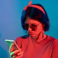 Cyber bullying internet harassment woman phone