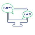 Cyber Bullying Line Icon. Cyberbullying Victim. Abuse, Internet Hate, Swear and Insult concept. Line Icon of