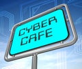 Cyber Cafe Free Internet Hotspot 3d Illustration Royalty Free Stock Photo