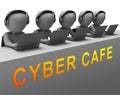 Cyber Cafe Free Internet Hotspot 3d Rendering Royalty Free Stock Photo