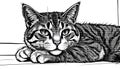 Cyber Cat: A Digital feline in Monochrome