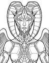 Cyber character close-up, queen extraterrestrial civilization, girl warrior with beautiful face, alien with pointed ears, in helme