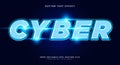 Cyber chrome Style 3d editable Text effect Template Royalty Free Stock Photo