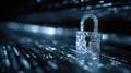 Cyber Compliance Framework With Abstract Digital Lock on a Data Stream Background Representing Security in Technology Royalty Free Stock Photo