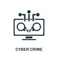 Cyber Crime icon from banned internet collection. Simple line Cyber Crime icon for templates, web design and infographics Royalty Free Stock Photo