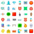 Cyber crime icons set, cartoon style Royalty Free Stock Photo