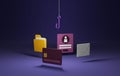 Cyber Crime and Phishing Scam Concept, 3D Illustration Royalty Free Stock Photo