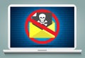 Cyber Crime & Spam Concept with e-mail message alert, Spam, Virus Royalty Free Stock Photo