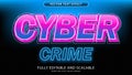 Cyber crime text effect editable eps file