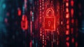 Cyber Data.Cyber security internet and networking.Padlock icons on binary code backgroundData protection privacy concept Royalty Free Stock Photo