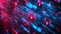 Cyber Data.Cyber security internet and networking.Padlock icons on binary code backgroundData protection privacy concept Royalty Free Stock Photo
