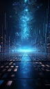 Cyber data journey 3D futuristic stream, cyberpunk essence, blockchain, security interplay