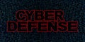 Cyber Defense text on hex code illustration