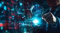 Cyber Detective Analyzing Data with Magnifying Glass