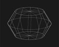 Cyber distorted grid, retro punk design element. Wireframe wave geometry grid on black background. Vector illustration