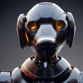 Cyber dog id portrait. Ai generated image