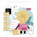 Cyber engineering concept. Robotics' constructing developing and setting Royalty Free Stock Photo