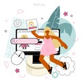 Cyber engineering online service or platform. Robotics' constructing Royalty Free Stock Photo