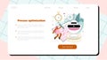 Cyber engineering web banner or landing page. Robotics' constructing