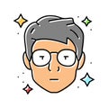 cyber explorer tech enthusiast color icon vector illustration