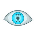 Cyber eye icon, cartoon style Royalty Free Stock Photo