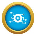 Cyber eye symbol icon blue vector isolated Royalty Free Stock Photo