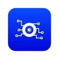 Cyber eye symbol icon digital blue Royalty Free Stock Photo