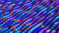 Cyber field of digital strings. Binary code, data flow, open information