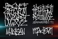 Cyber font. Letters and Numbers futuristic graffiti vector font Royalty Free Stock Photo