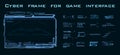Cyber frame for game interface. Set blocks square frames and callouts with text. Modern futuristic HUD user interface. High techno Royalty Free Stock Photo