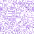 Cyber Game Line Seamless Pattern