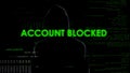 Cyber genius blocking bank customers account, threat to financial safety Royalty Free Stock Photo