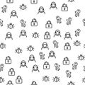 Cyber Hacker Activity Seamless Pattern Vector Royalty Free Stock Photo